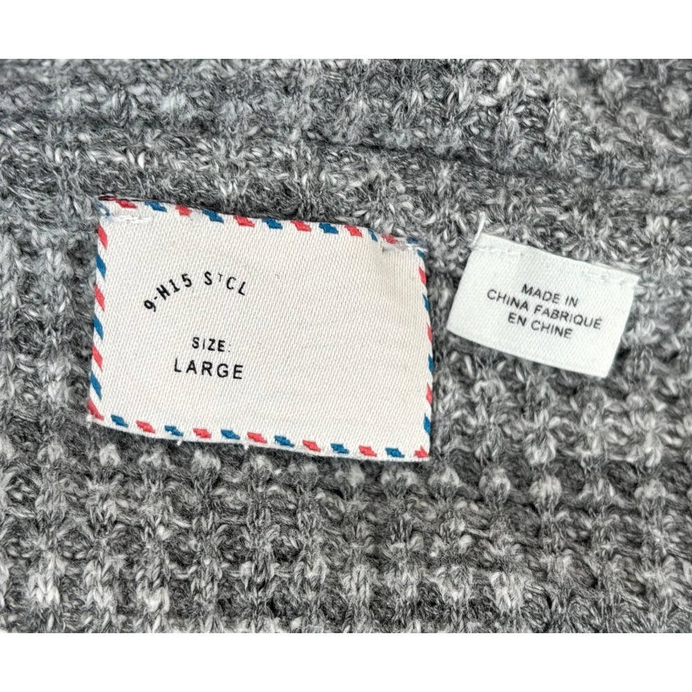 Postmark Lassen Coal Neck Sweater Large Gray Textured Knit Swing Anthropologie - Picture 5 of 6